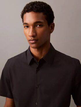 Chemise boutonnée slim en Cotton Stretch