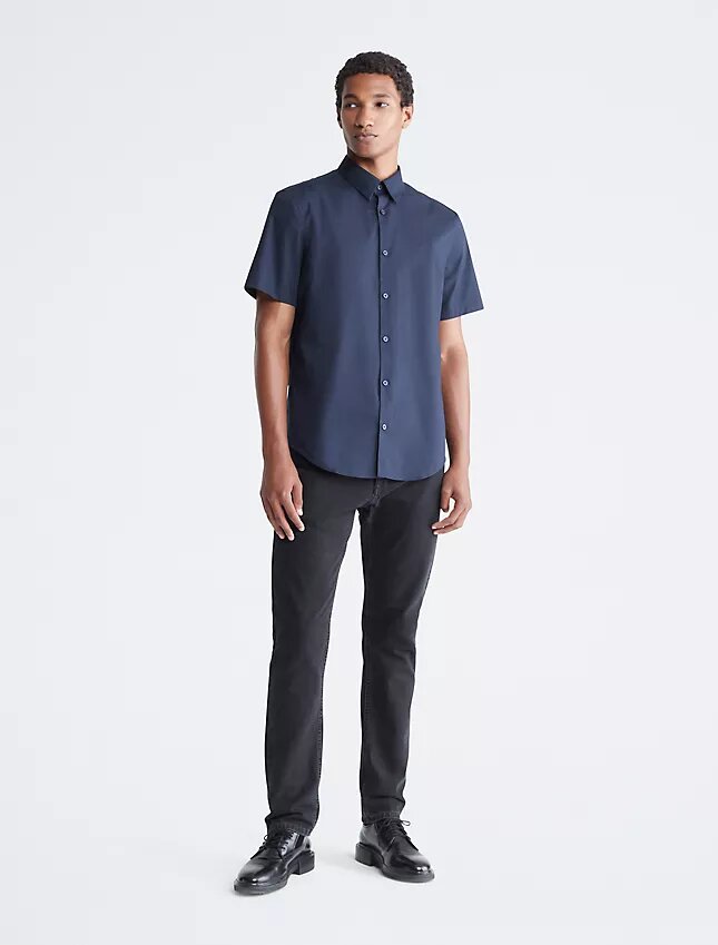 Chemise boutonnée slim en Cotton Stretch Chemise boutonnée slim en Cotton Stretch