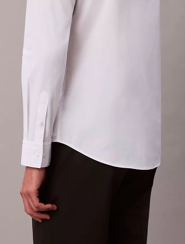 Chemise boutonnée slim en popeline de coton Cotton Stretch Chemise boutonnée slim en popeline de coton Cotton Stretch