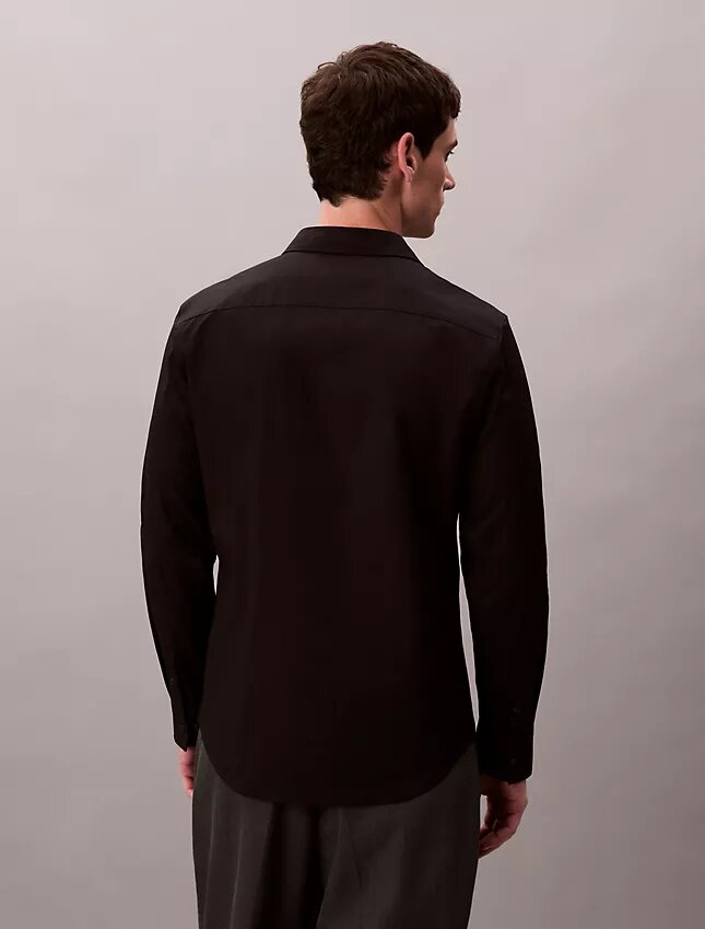 Chemise boutonnée slim en popeline de coton Cotton Stretch Chemise boutonnée slim en popeline de coton Cotton Stretch
