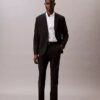 Chemise boutonnée slim fit unie gris acier Chemise boutonnée slim fit unie gris acier
