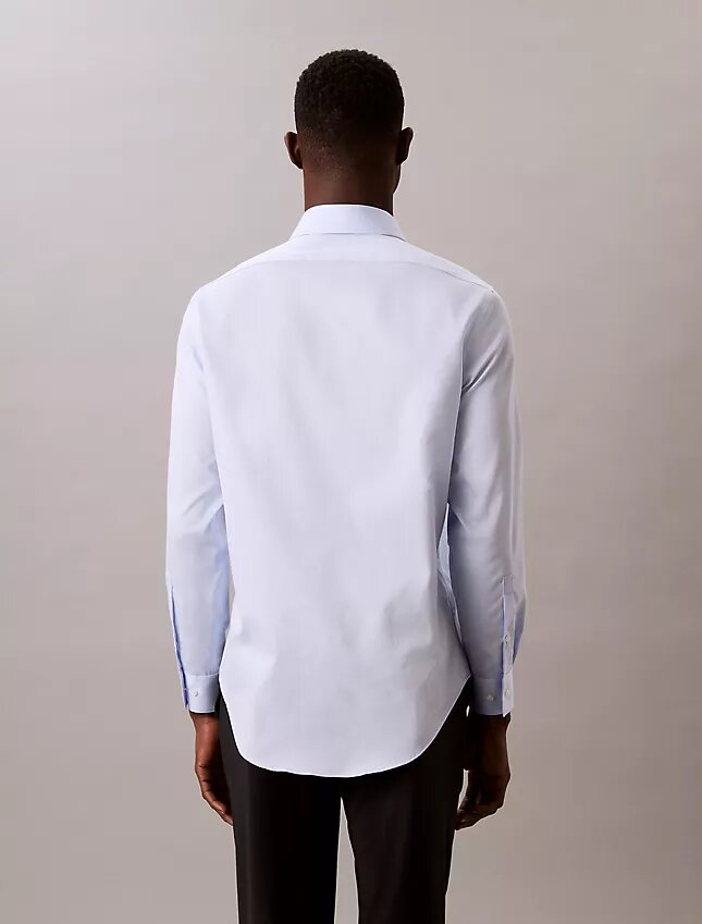 Chemise boutonnée slim fit unie gris acier Chemise boutonnée slim fit unie gris acier