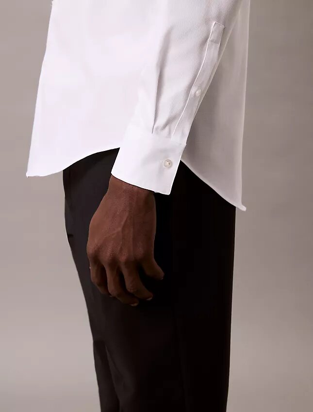 Chemise boutonnée slim fit unie gris acier Chemise boutonnée slim fit unie gris acier