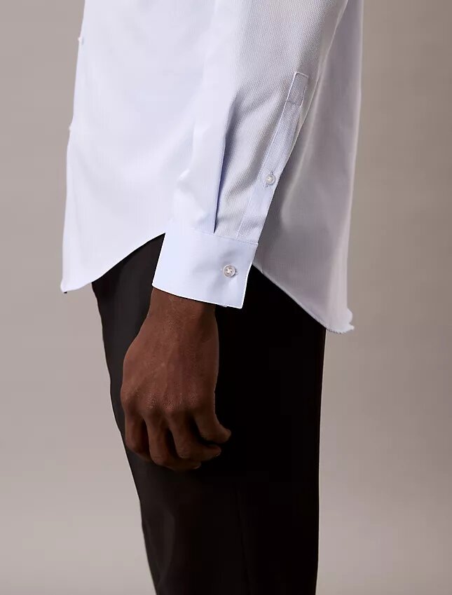 Chemise boutonnée slim fit unie gris acier Chemise boutonnée slim fit unie gris acier