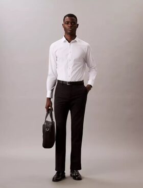 Chemise boutonnée slim stretch raffinée