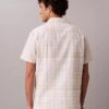 Chemise à carreaux en lin mélangé, coupe décontractée et boutonnée Chemise à carreaux en lin mélangé, coupe décontractée et boutonnée