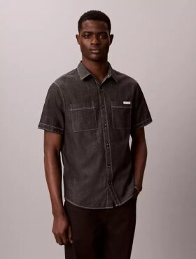 Chemise classique boutonnée en chambray