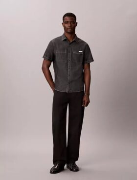 Chemise classique boutonnée en chambray