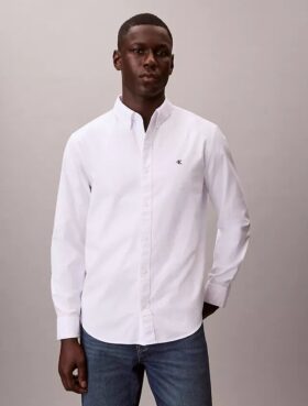 Chemise classique boutonnée en coton Oxford uni
