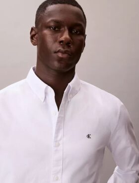 Chemise classique boutonnée en coton Oxford uni