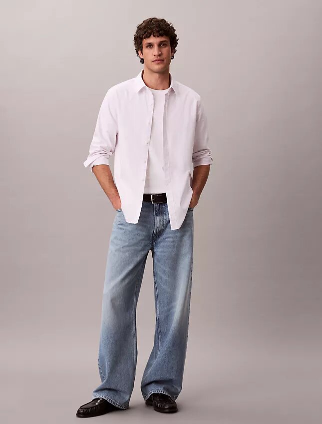Chemise classique boutonnée en Cotton Stretch rayé Chemise classique boutonnée en Cotton Stretch rayé