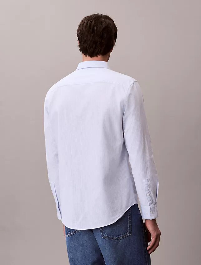Chemise classique boutonnée en Cotton Stretch rayé Chemise classique boutonnée en Cotton Stretch rayé