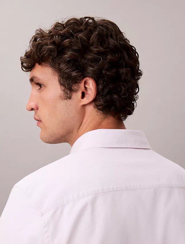 Chemise classique boutonnée en Cotton Stretch rayé Chemise classique boutonnée en Cotton Stretch rayé