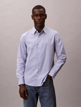Chemise classique boutonnée en Cotton Stretch à rayures