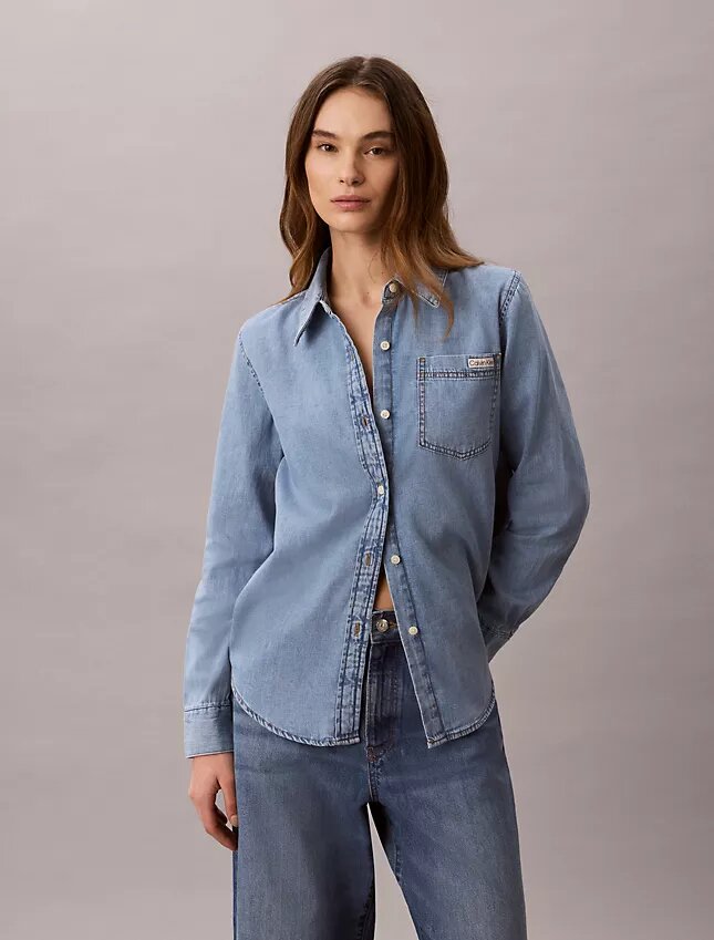 Chemise classique boutonnée en Denim Chemise classique boutonnée en Denim