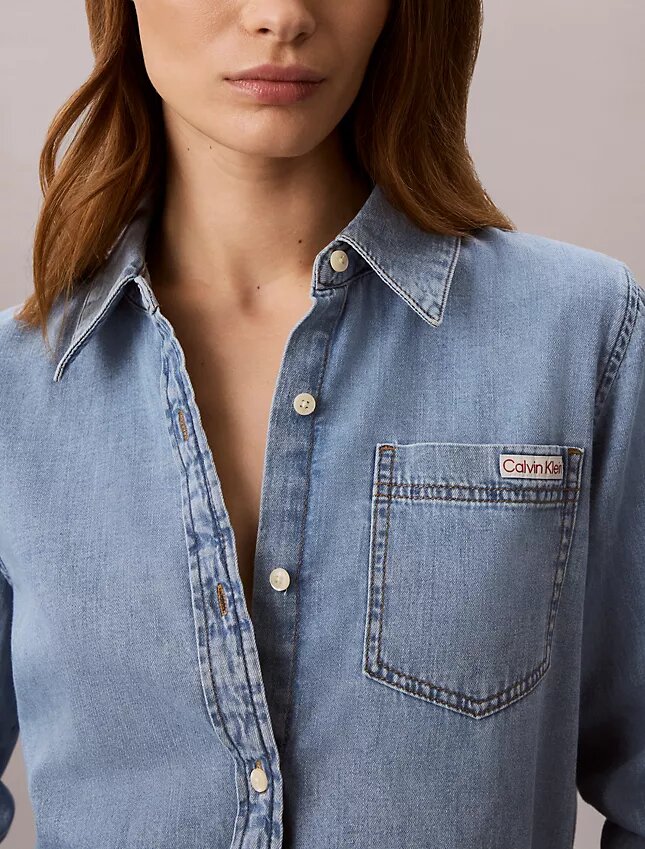 Chemise classique boutonnée en Denim Chemise classique boutonnée en Denim