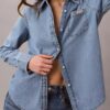 Chemise classique boutonnée en Denim Chemise classique boutonnée en Denim