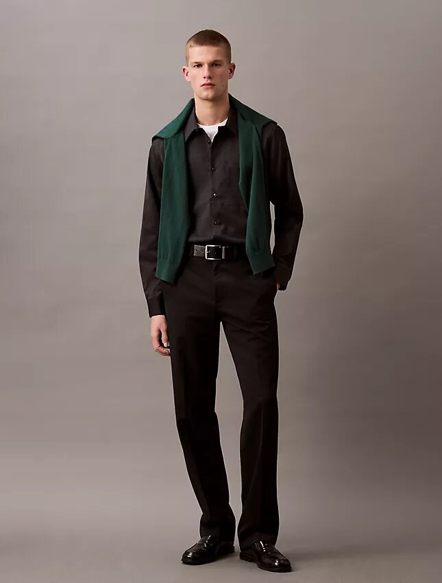 Chemise classique boutonnée en flanelle à motif pied-de-poule Chemise classique boutonnée en flanelle à motif pied-de-poule