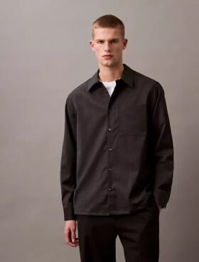 Chemise classique boutonnée en flanelle à motif pied-de-poule