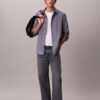 Chemise classique boutonnée en popeline lavée Chemise classique boutonnée en popeline lavée