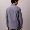 Chemise classique boutonnée en popeline lavée Chemise classique boutonnée en popeline lavée