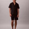Chemise classique boutonnée en seersucker uni Chemise classique boutonnée en seersucker uni