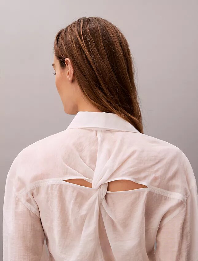 Chemise classique boutonnée en voile Chemise classique boutonnée en voile