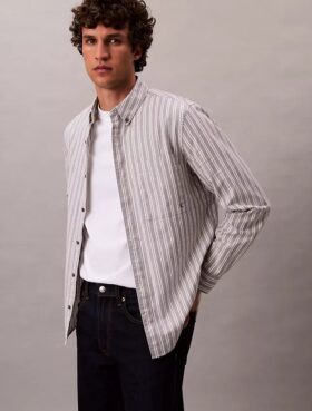 Chemise classique boutonnée à rayures