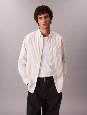 Chemise classique boutonnée à rayures