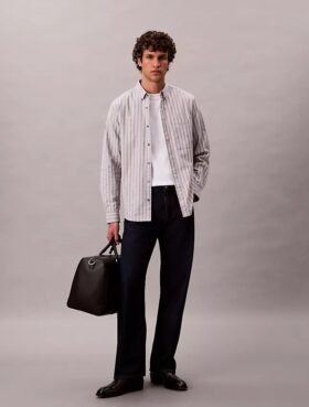 Chemise classique boutonnée à rayures