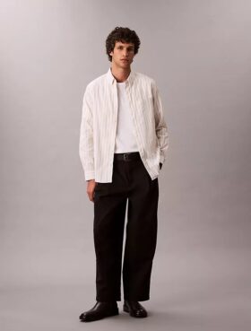Chemise classique boutonnée à rayures