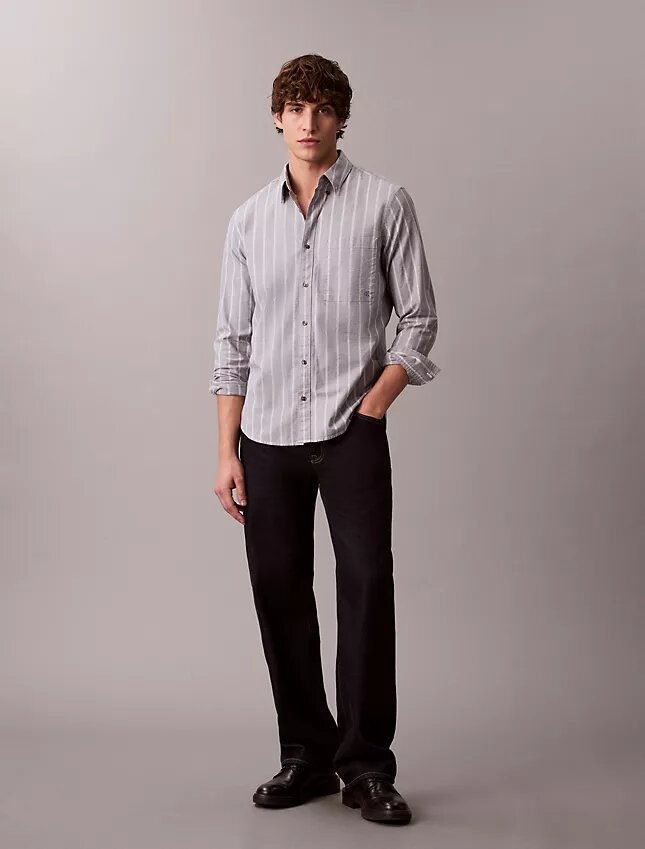 Chemise classique à boutons en oxford rayé Chemise classique à boutons en oxford rayé