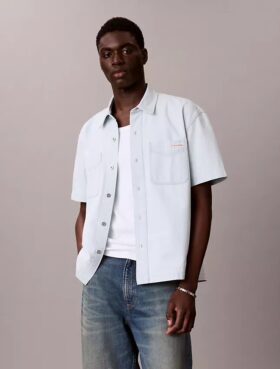 Chemise classique en Denim à manches courtes et boutons