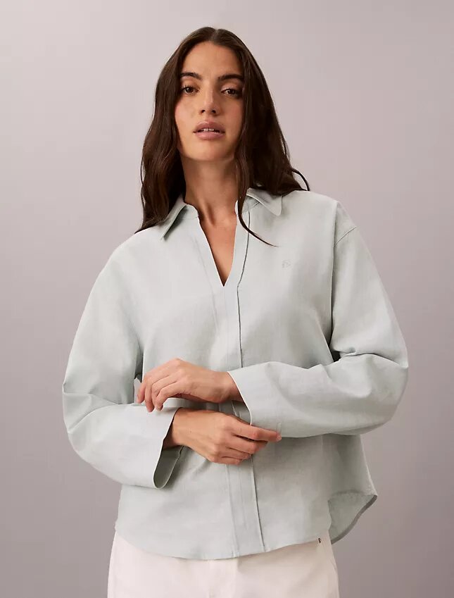 Chemise classique en mélange de lin Chemise classique en mélange de lin