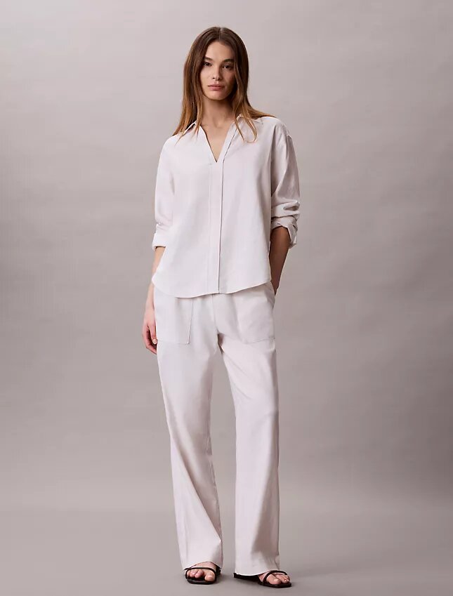 Chemise classique en mélange de lin Chemise classique en mélange de lin