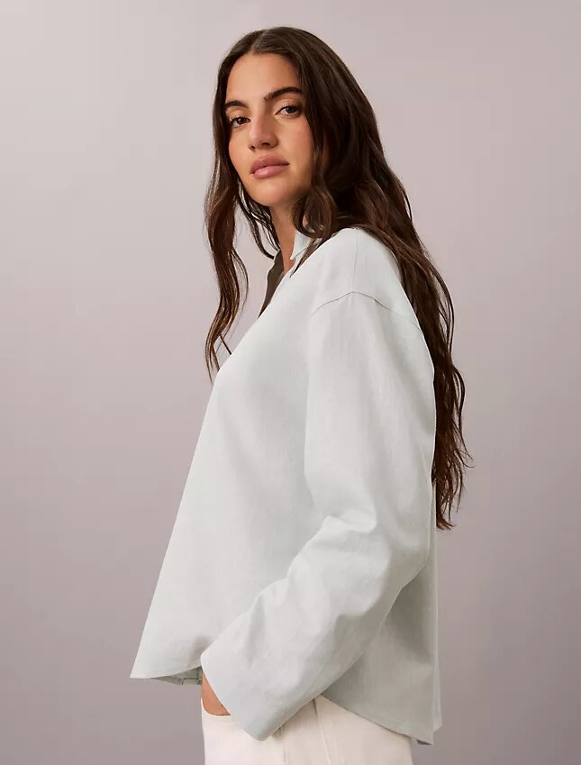 Chemise classique en mélange de lin Chemise classique en mélange de lin