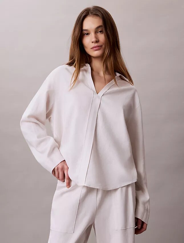 Chemise classique en mélange de lin Chemise classique en mélange de lin