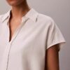Chemise classique à manches courtes en mélange de lin Chemise classique à manches courtes en mélange de lin