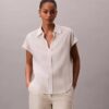 Chemise classique à manches courtes en mélange de lin Chemise classique à manches courtes en mélange de lin
