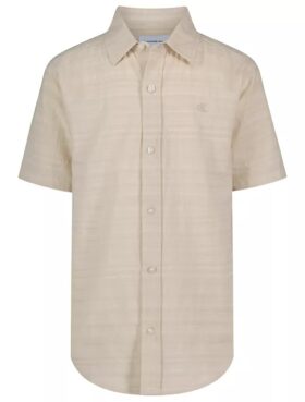 Chemise classique à rayures texturées pour garçons