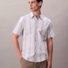 Chemise classique stretch à rayures teintes dans la masse Chemise classique stretch à rayures teintes dans la masse