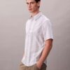 Chemise classique stretch à rayures teintes dans la masse Chemise classique stretch à rayures teintes dans la masse