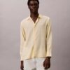 Chemise classique unie en mélange de lin Chemise classique unie en mélange de lin