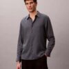 Chemise classique unie en mélange de lin Chemise classique unie en mélange de lin