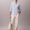 Chemise classique unie en mélange de lin Chemise classique unie en mélange de lin