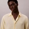 Chemise classique unie en mélange de lin Chemise classique unie en mélange de lin