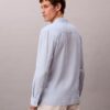 Chemise classique unie en mélange de lin Chemise classique unie en mélange de lin