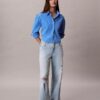 Chemise courte ajustée en popeline de coton Chemise courte ajustée en popeline de coton