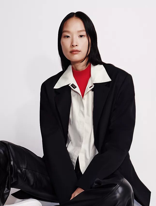 Chemise courte boutonnée en popeline Chemise courte boutonnée en popeline
