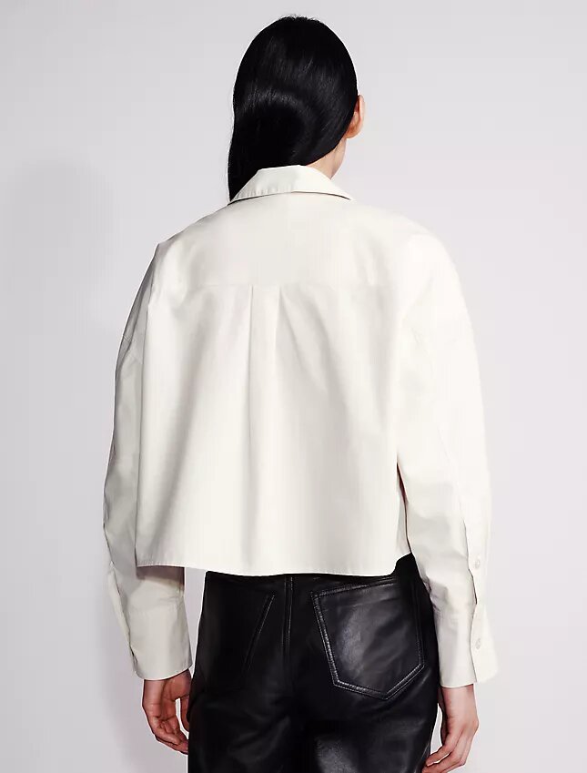 Chemise courte boutonnée en popeline Chemise courte boutonnée en popeline